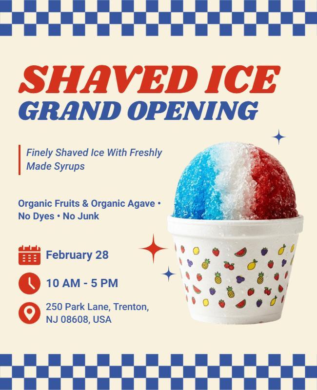 Shaved Ice Shop Grand Opening Flyer Template