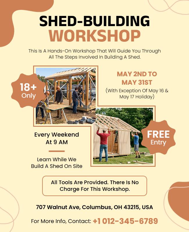 Shed Building Workshop Flyer Template