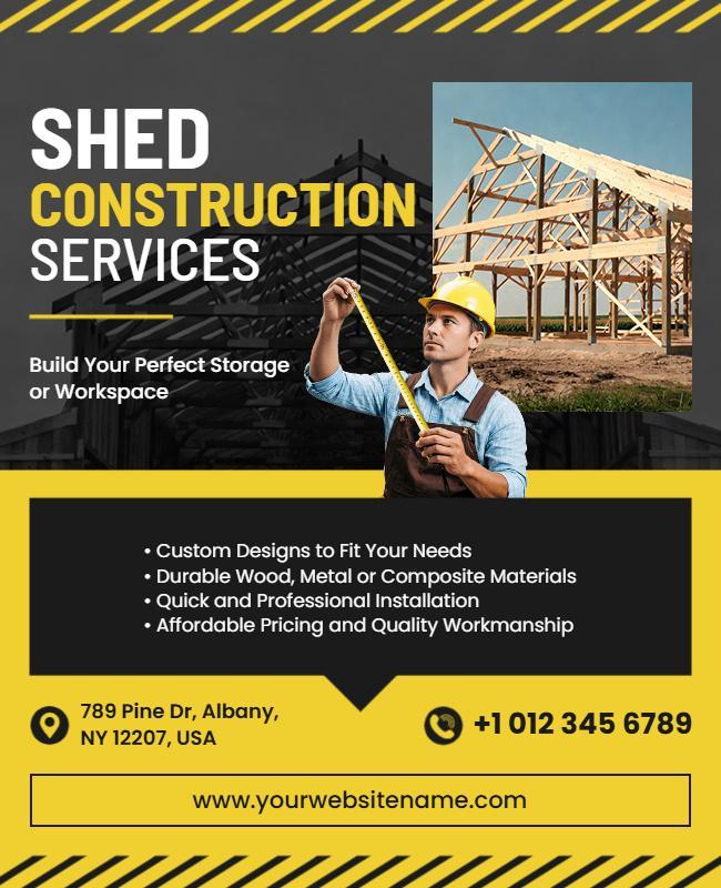 Shed Construction Services Promotional Flyer Template