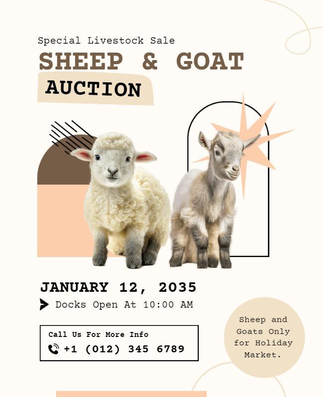 Sheep and Goat Auction Event Flyer Template