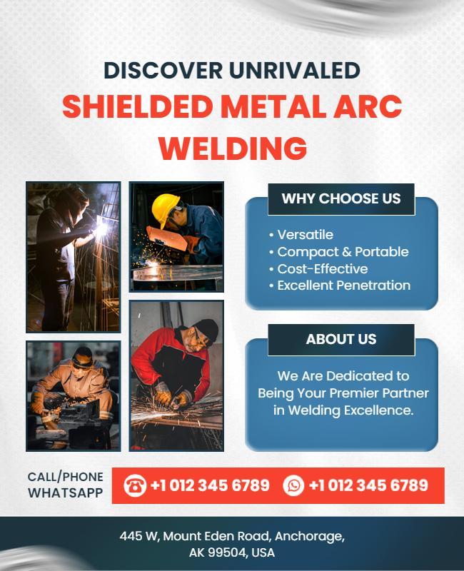 Shielded Metal Arc Welding Promotional Flyer Template