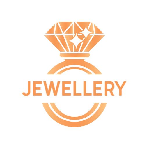 Shining Orange Diamond Ring Symbolizing Elegant Jewelry Logo Template