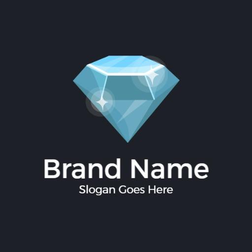 Shiny 3D Diamond Design Perfect for Jewelry Branding Logo Template