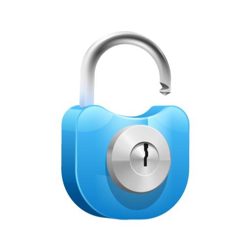 Shiny Blue Open Padlock Design Representing Security in 3D Logo Template