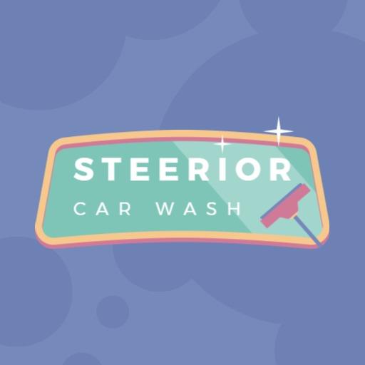 Shiny Blue Surface Signifying Quality Car Wash Service Logo Template