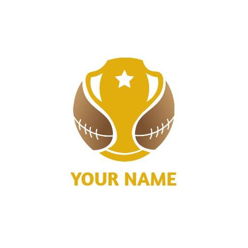 Shiny Golden Trophy Celebrating Champions with Sporting Spirit Logo Template