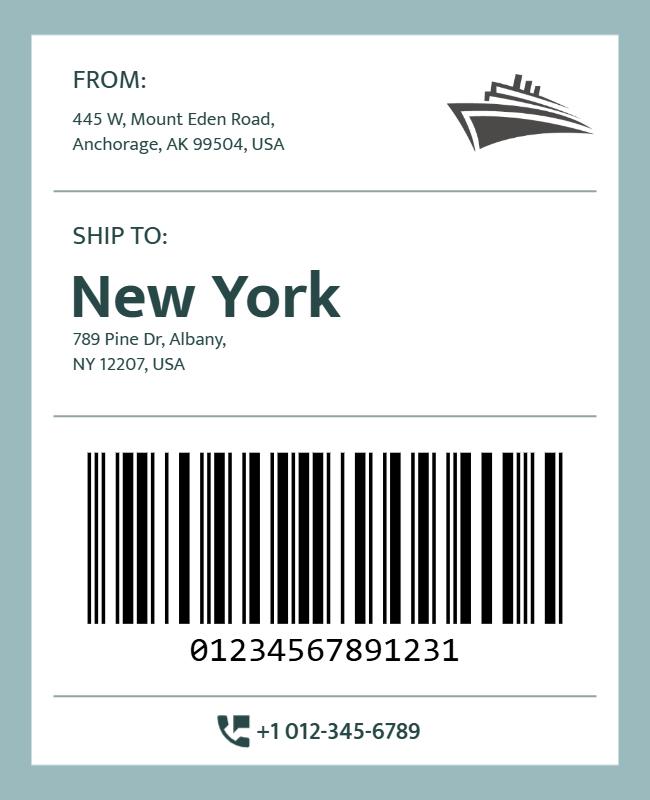 Shipping Label with Barcode Flyer Template