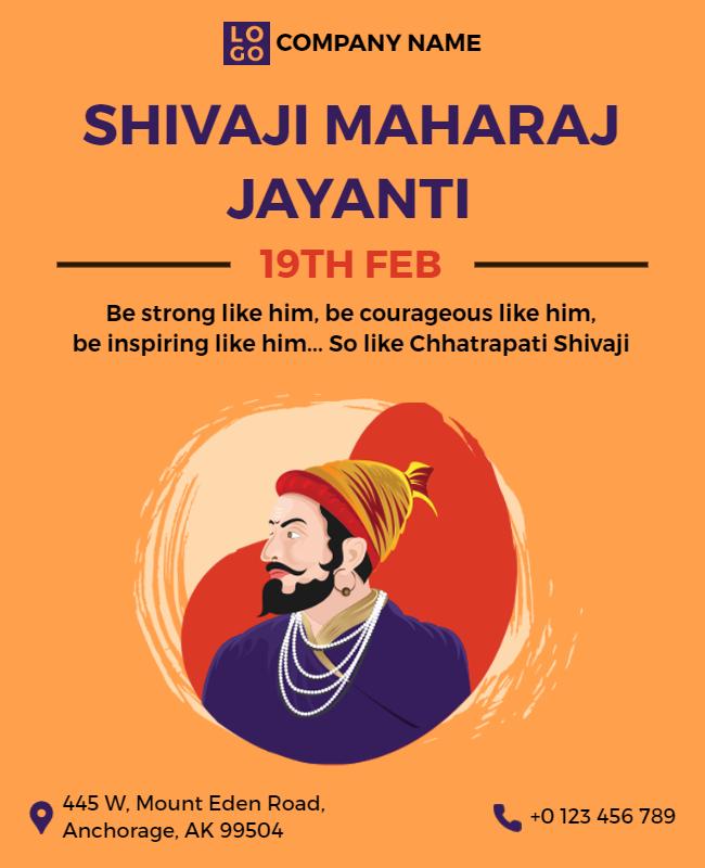 Shivaji Maharaj Jayanti Celebration Flyer Template