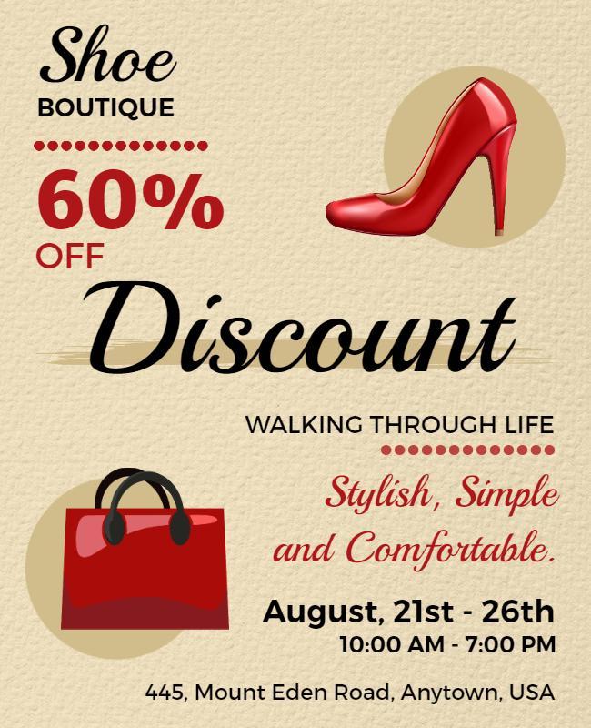 Shoe Boutique Discount Event Flyer Template