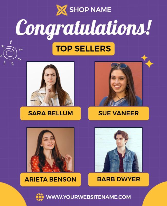 Shop Top Sellers Congratulations Flyer Template