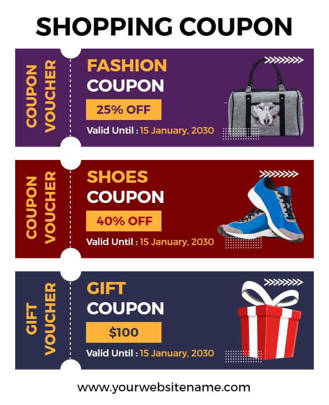 Shopping Coupons and Discounts Flyer Template