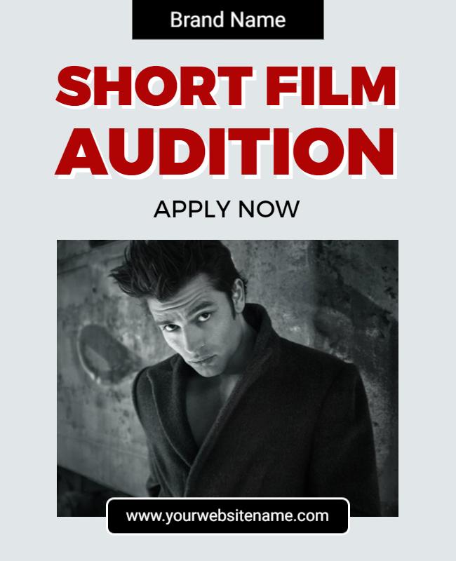 Short Film Audition Announcement Flyer Template