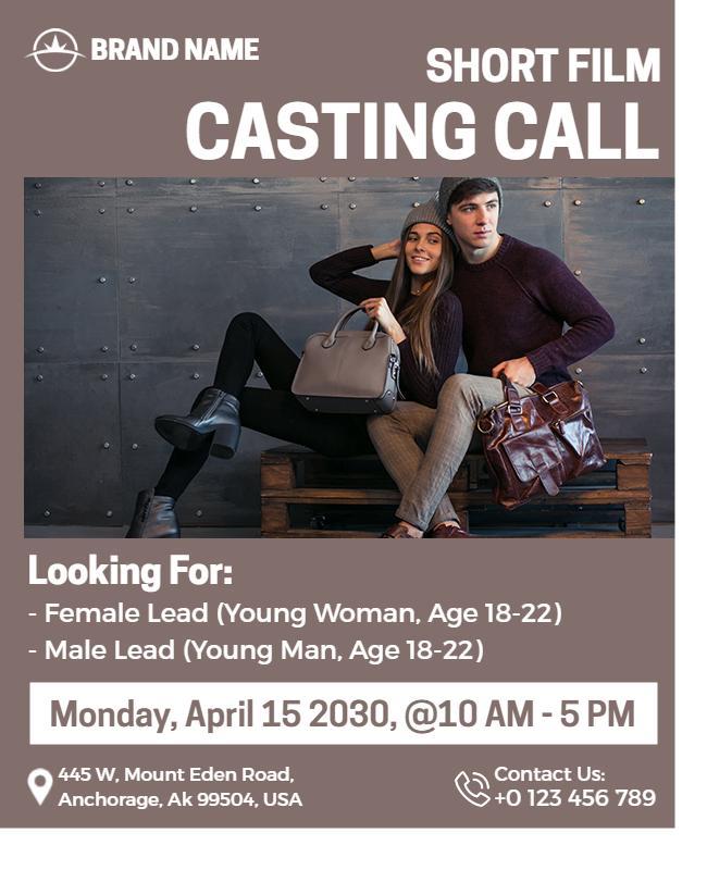 Short Film Casting Call Announcement Flyer Template