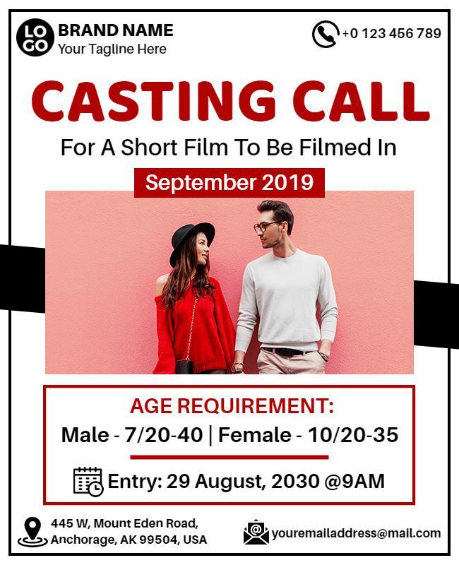 Short Film Casting Call Flyer Template