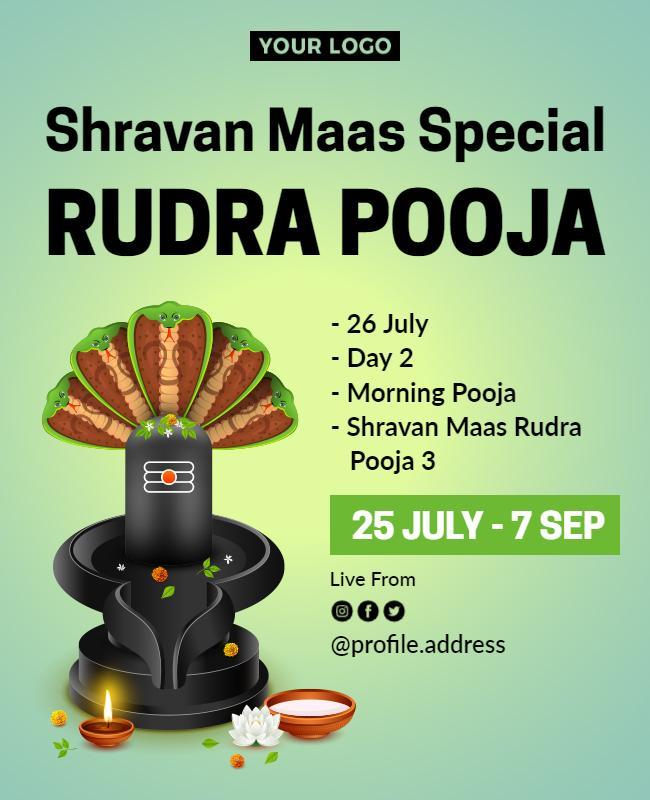 Shravan Maas Rudra Pooja Event Flyer Template