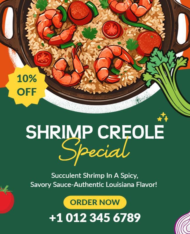 Shrimp Creole Cuisine Promotion Flyer Template