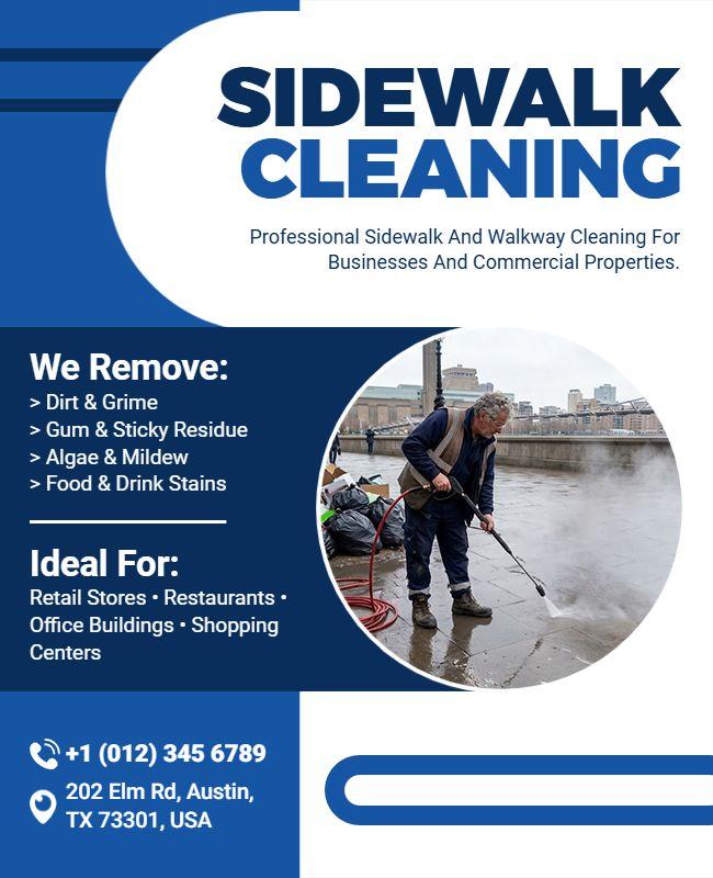 Sidewalk Cleaning Service Flyer Template