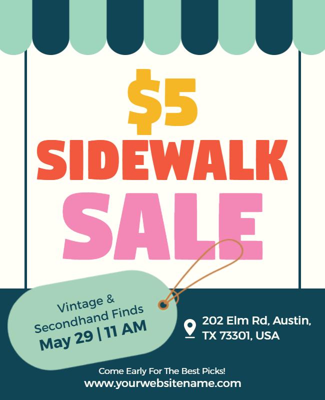 Sidewalk Sale Announcement Flyer Template
