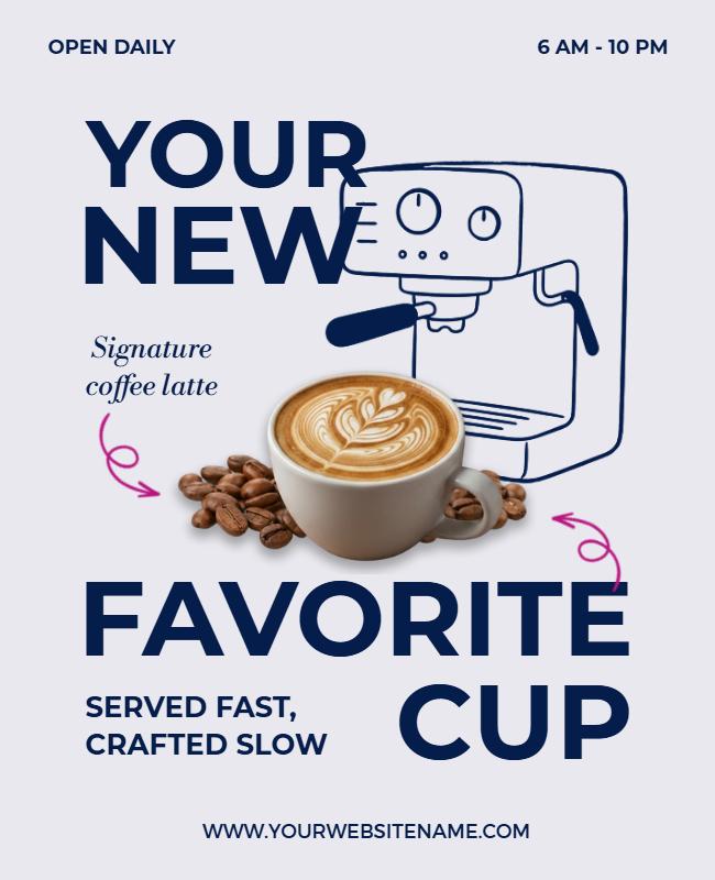 Signature Latte Coffee Promotion Poster Template