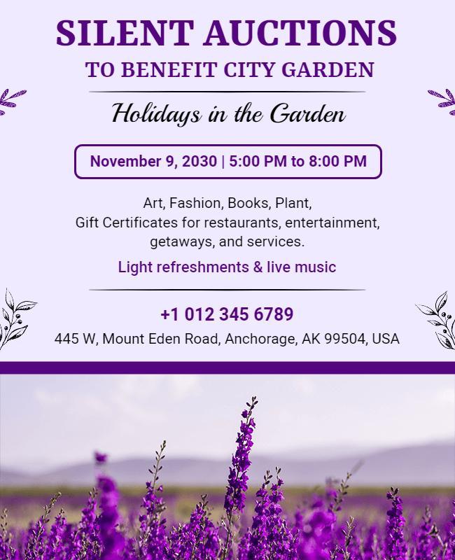 Silent Auction Benefit Garden Event Flyer Template