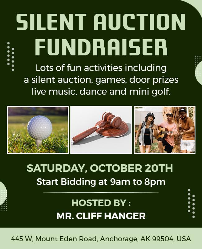 Silent Auction Fundraiser Event Flyer Template