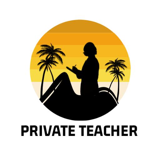 Silhouette of a Teacher in a Sunset Scene Logo Template
