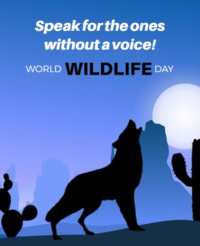 Silhouette Wildlife Conservation Call to Action Poster Template