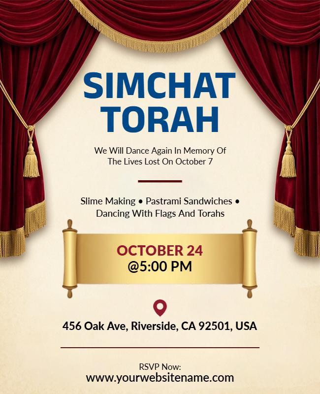 Simchat Torah Celebration Event Flyer Template