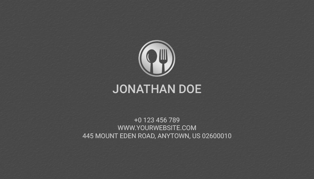 Simple Grey Restaurant Minimalist Business Card Template