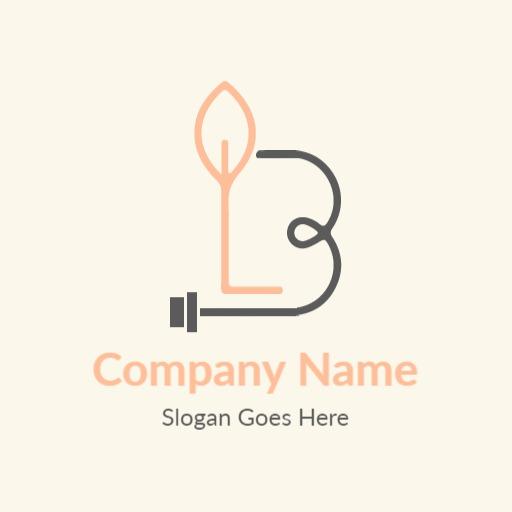 Simple Leaf and Stethoscope Design for Health Logo Template
