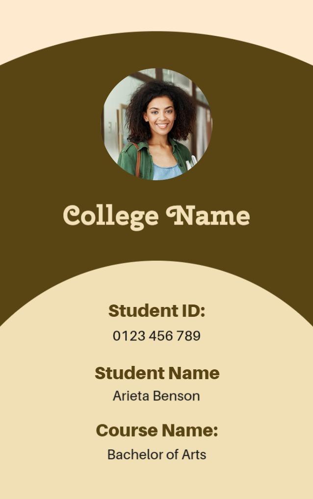 Simple Modern College Student Identity Card Template