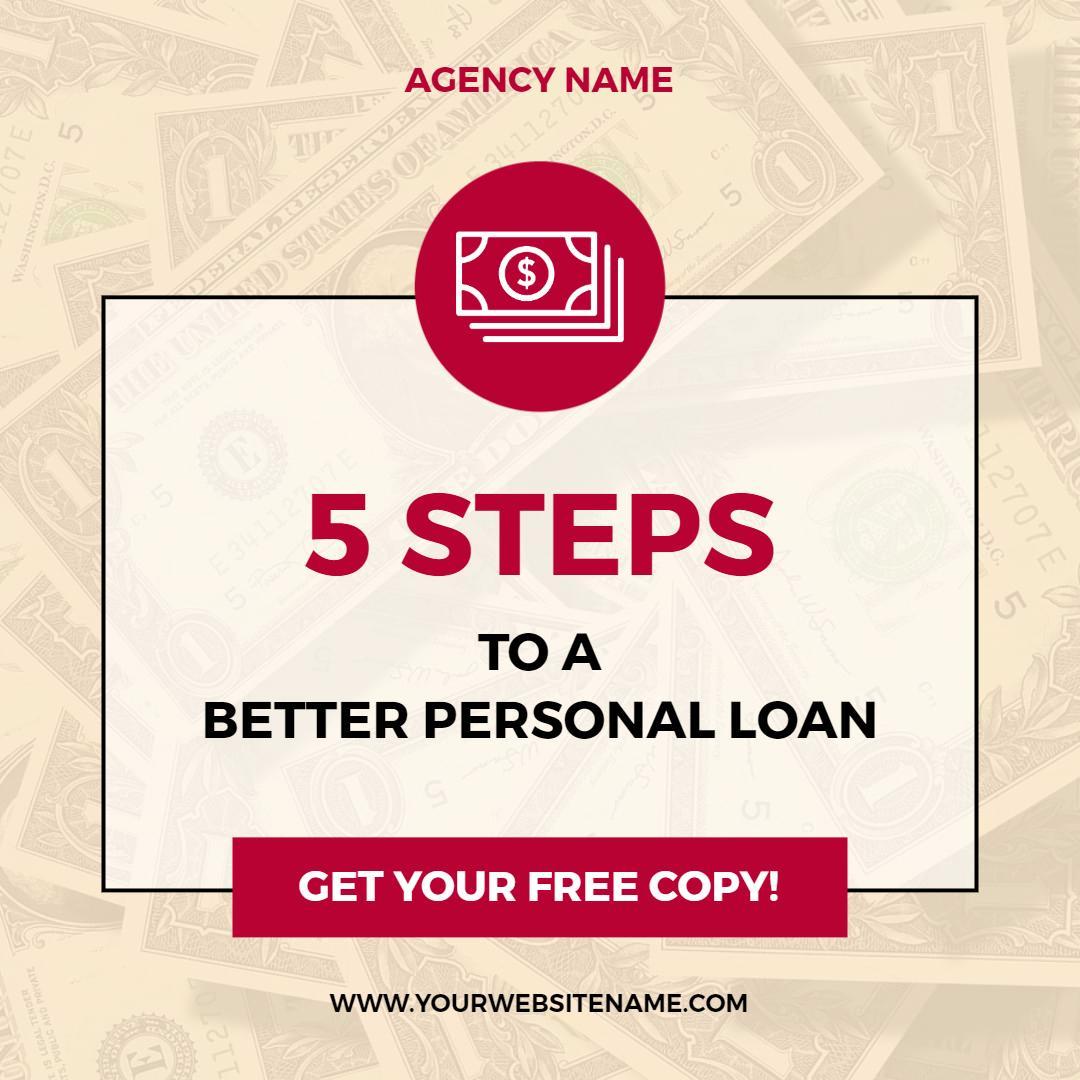 Simplified Guide to Better Personal Loan Steps Ad Template