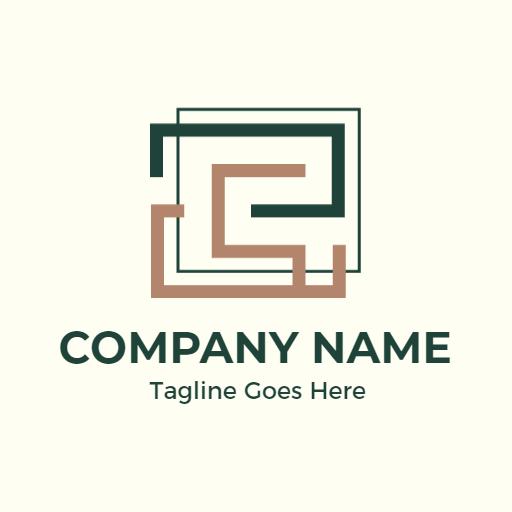 Simplistic Geometric Shapes in Earthy Tones Minimalist Logo Template
