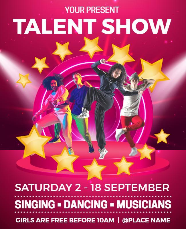 Singing and Dancing Talent Show Flyer Template