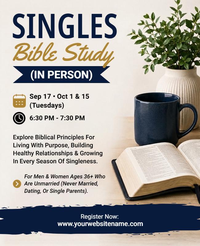 Singles Bible Study Event Flyer Template