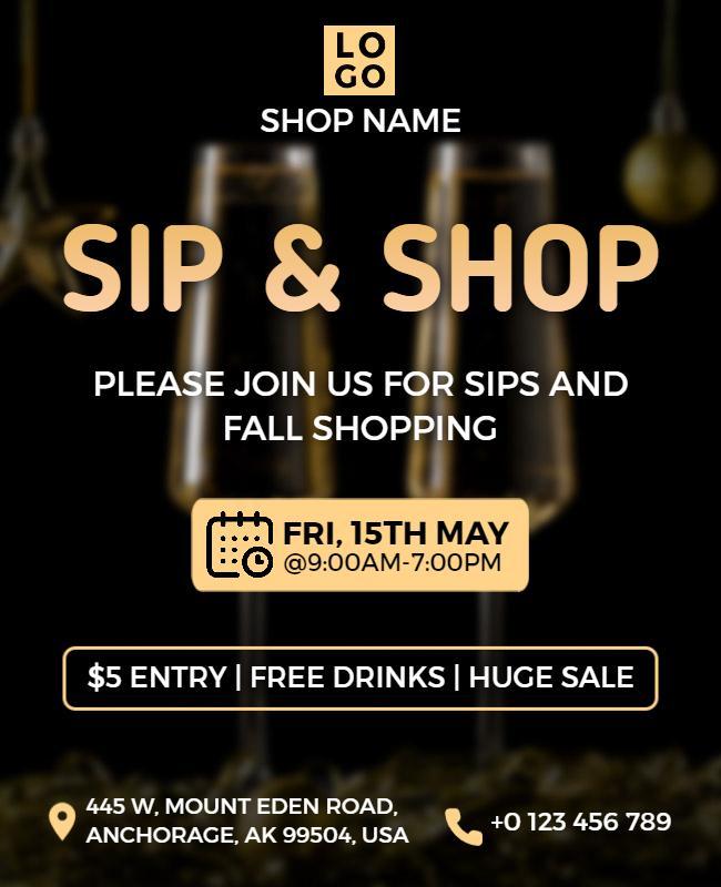 Sip and Shop Event Flyer Template