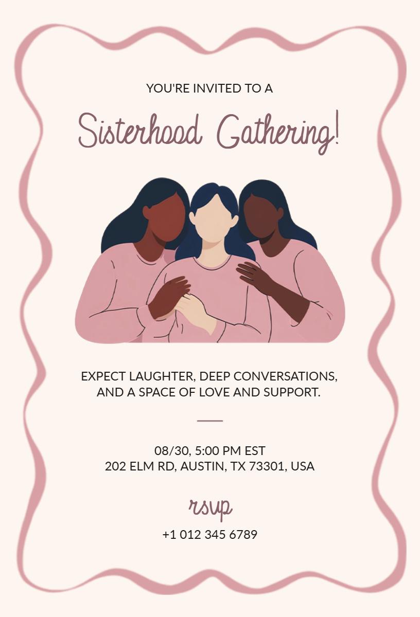Sisterhood Gathering Empowering Women Event Invitation Template