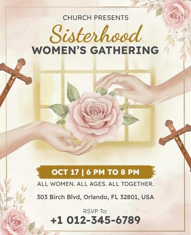 Sisterhood Women's Gathering Church Event Flyer Template