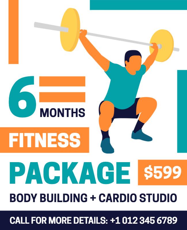 Six Month Fitness Package Gym Flyer Template