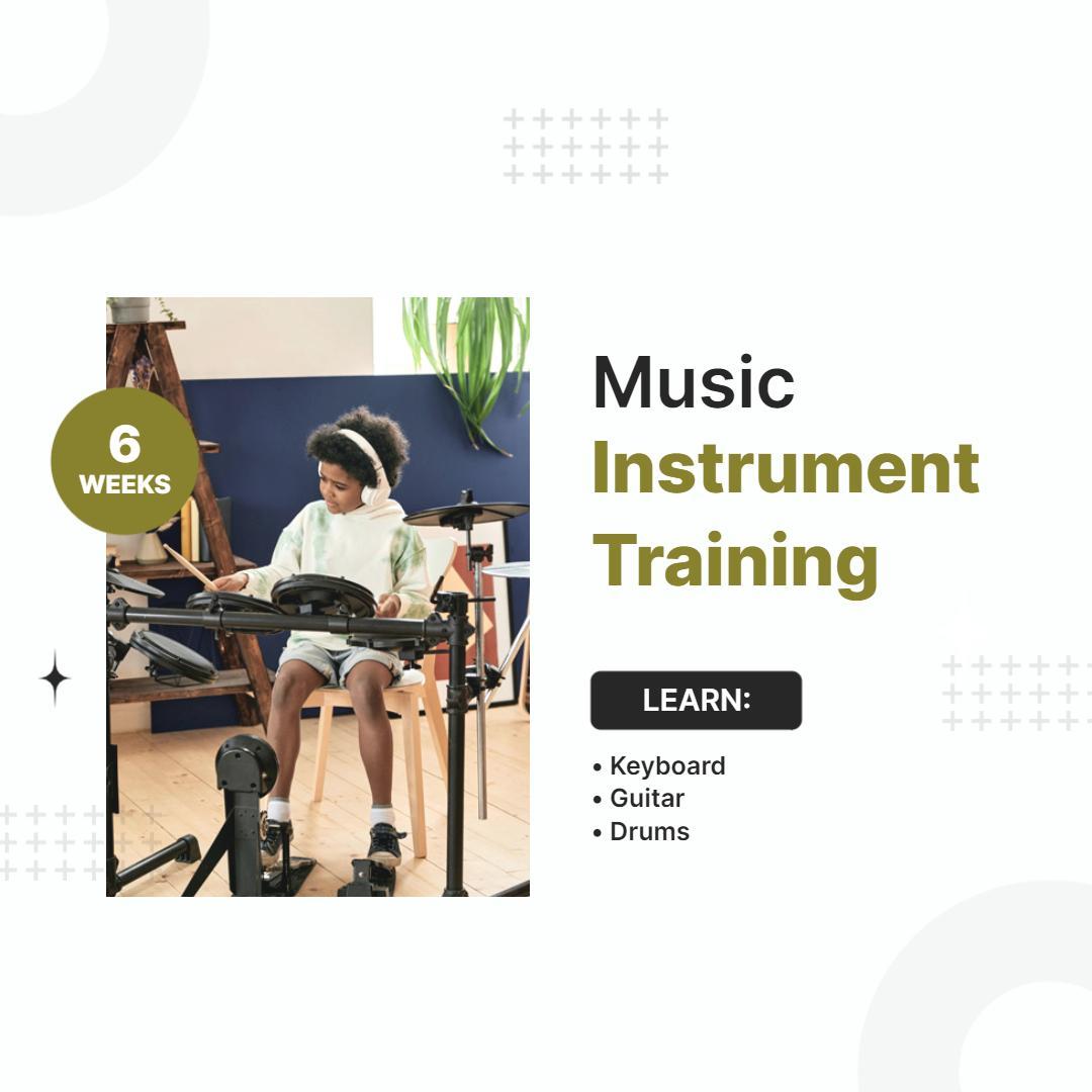 Six Week Music Instrument Training Instagram Flyer Template