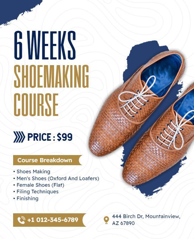 Six Week Shoemaking Course Promotional Flyer Template