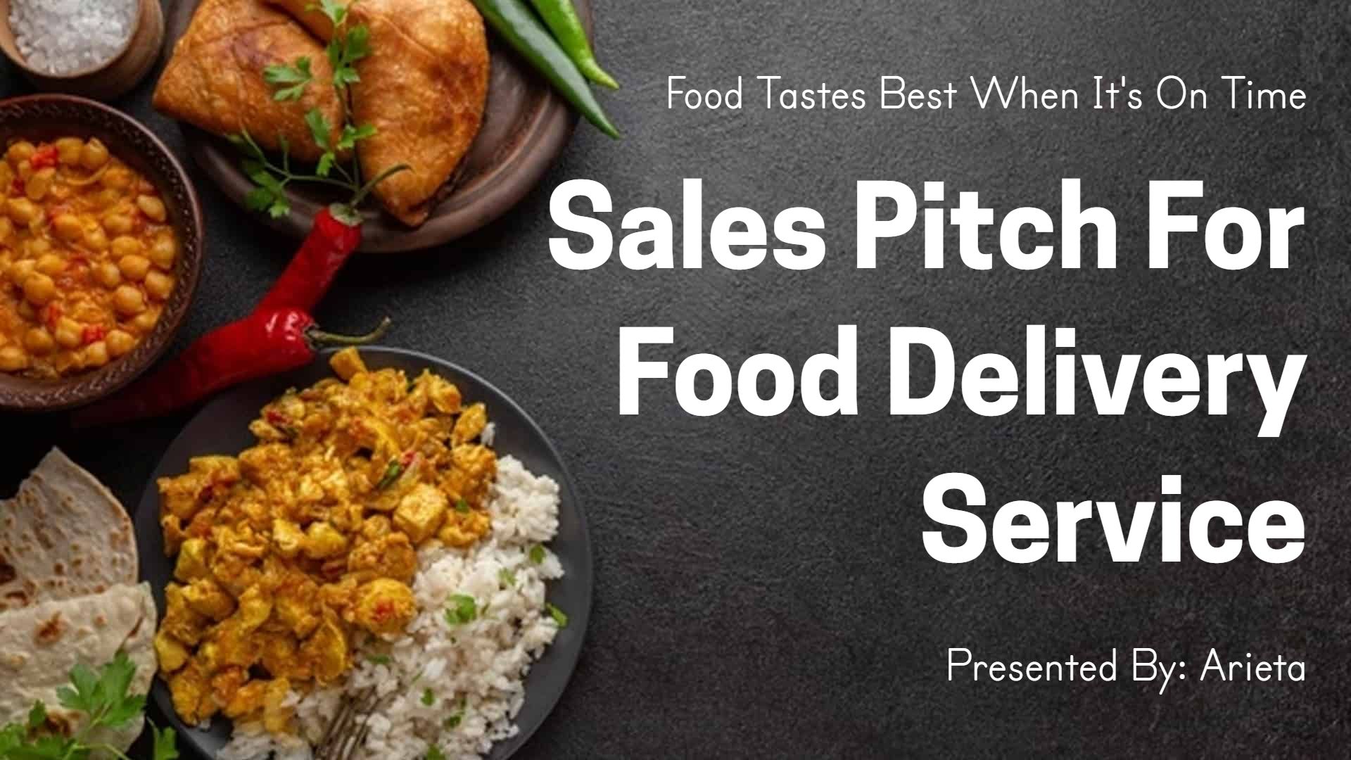 Sizzling Food Delivery Service Sales Pitch Presentation Template