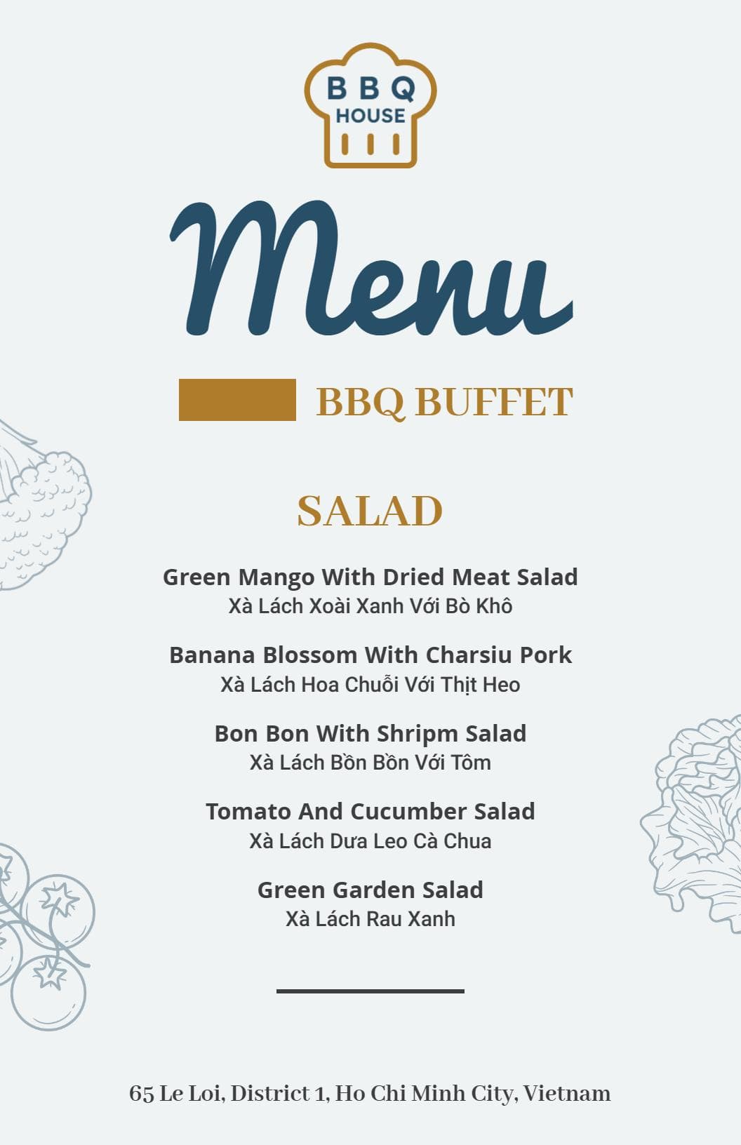 Sizzling Grilled Seafood and Tender Meats BBQ Menu Template