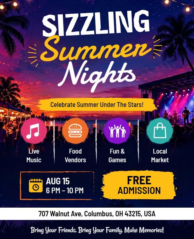 Sizzling Summer Nights Flyer Template