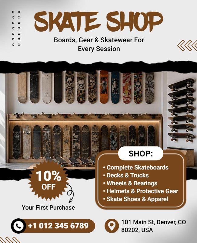 Skate Shop Advertisement Flyer Template