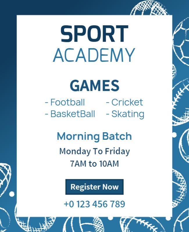 Sketch Sport Academy Poster Template