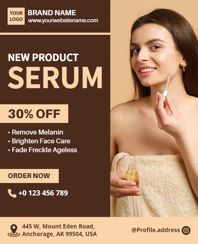 Skin Care Serum Promotion Discount Flyer Template