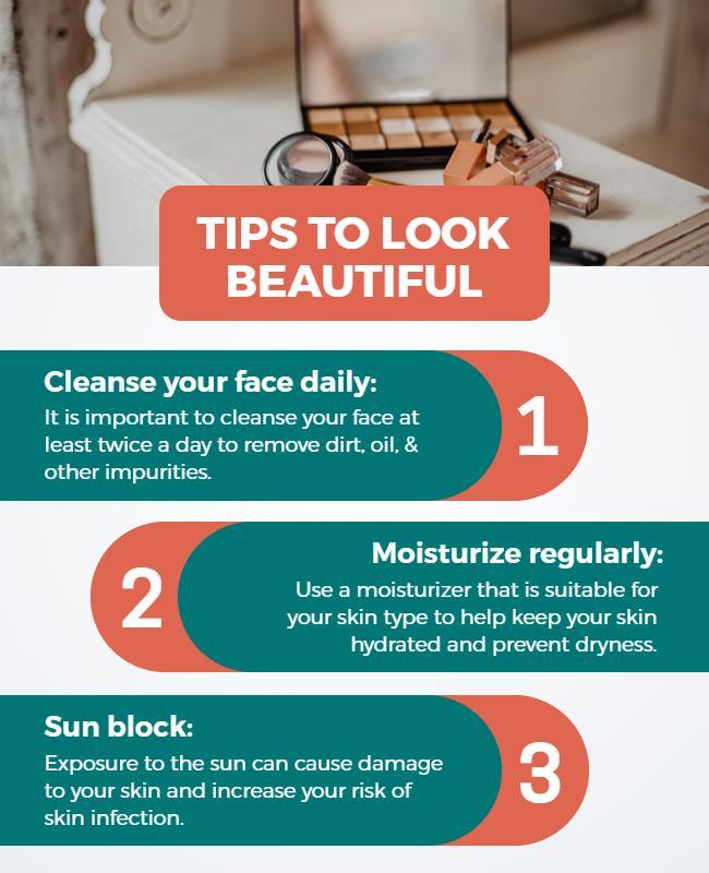 Skin Care Tips and Beauty Routine Flyer Template