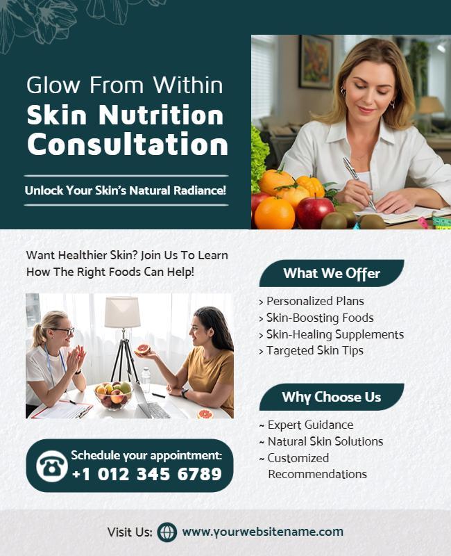 Skin Nutrition Consultation Services Flyer Template