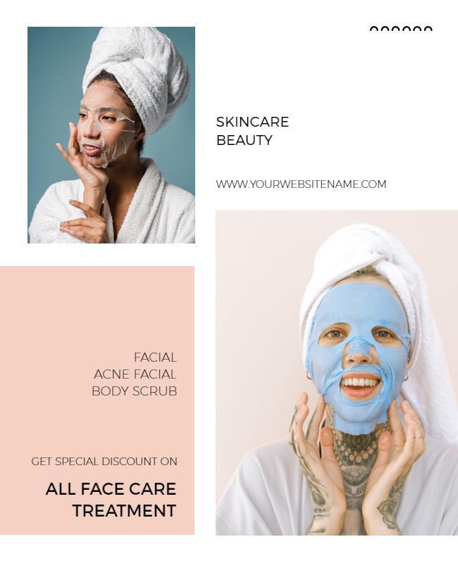 Skincare and Beauty Treatment Promotion Flyer Template